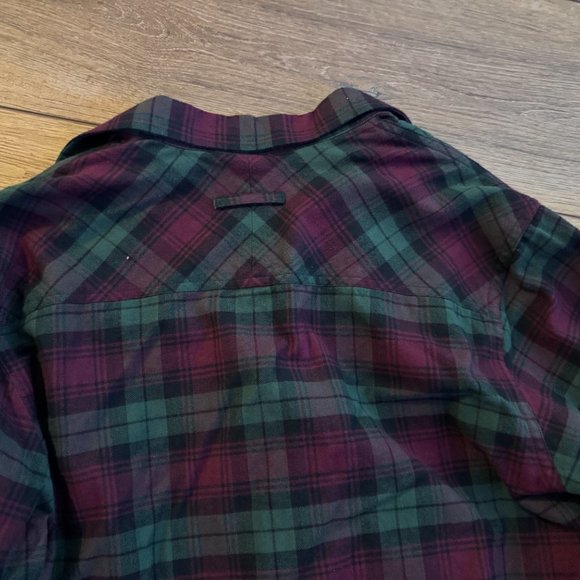 Carhartt WIP L/s Pelkey Check Shirt Chrome Green Merlot Cotton Shirt Men’s M NW - Picture 7 of 7